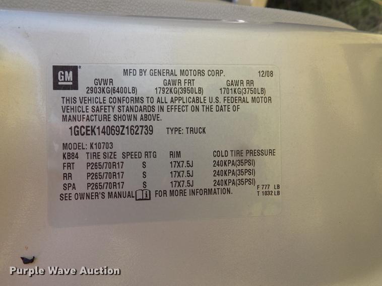 image for item DD5794 2009 Chevrolet Silverado 1500 pickup truck