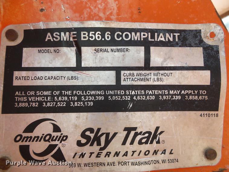 image for item DD5798 2003 SkyTrak 6036 Legacy series telehandler