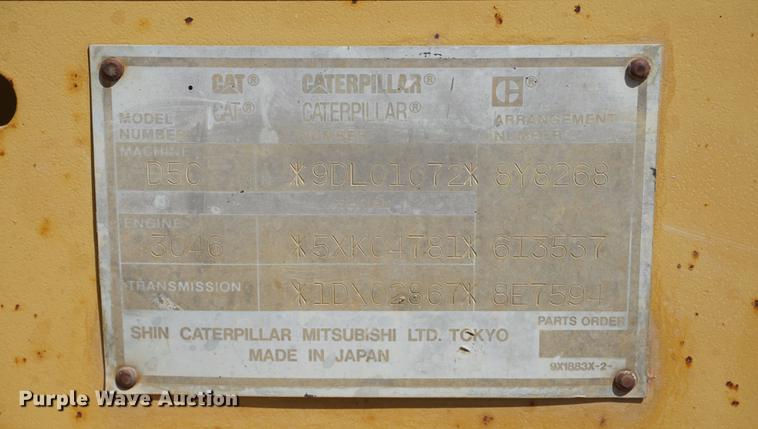 image for item DD7762 1995 Caterpillar D5C XL Series III dozer