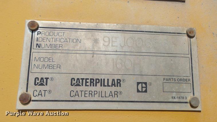 image for item DE2957 1998 Caterpillar 160H motor grader
