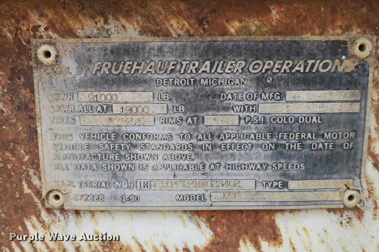 image for item DE3759 1991 Fruehauf PSD-NF2-48 drop deck trailer