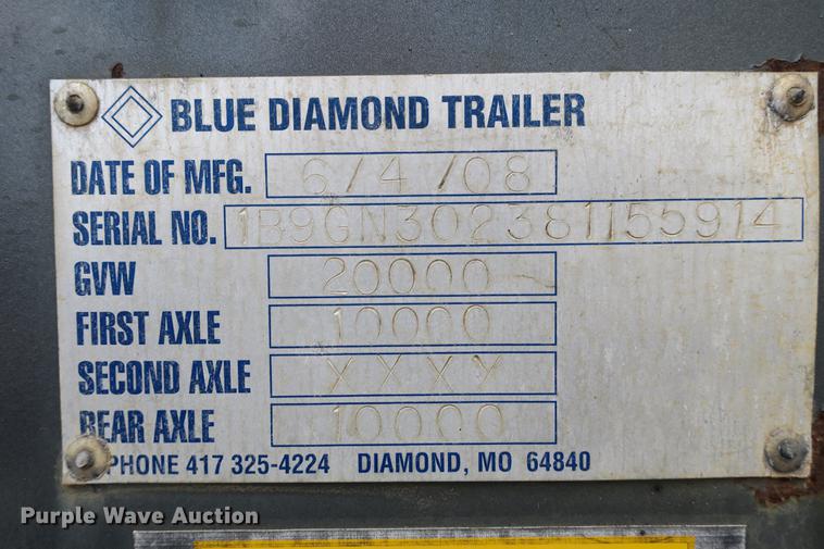 image for item DE3761 2008 Blue Diamond equipment trailer