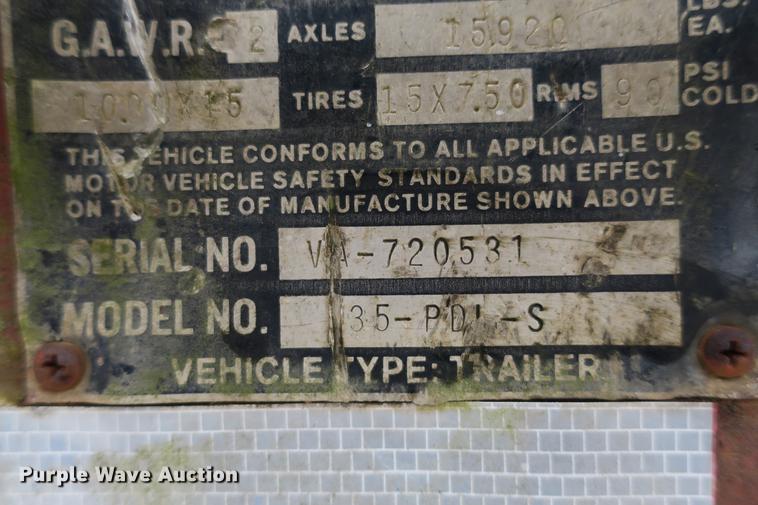 image for item DE3762 1979 Transport 35-PDL-S drop deck trailer