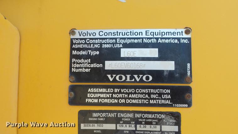 image for item DE7200 2004 Volvo L60E wheel loader