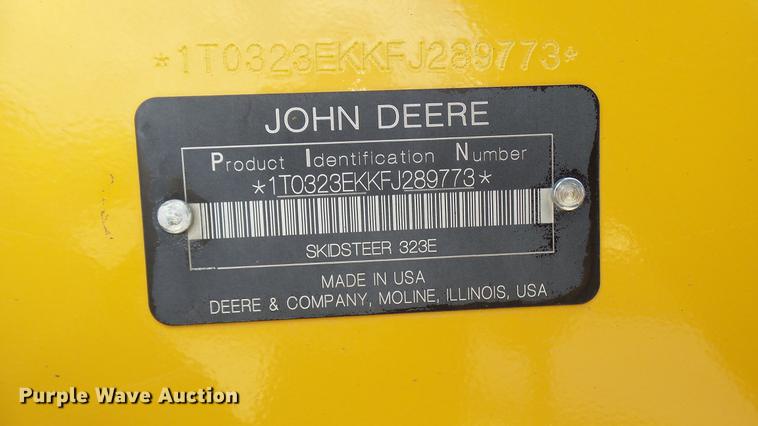 image for item DX9367 2016 John Deere 323E skid steer