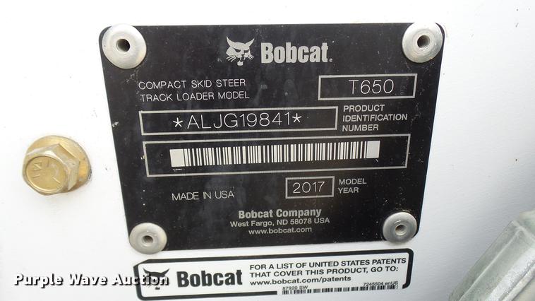 image for item DX9442 2017 Bobcat T650 skid steer