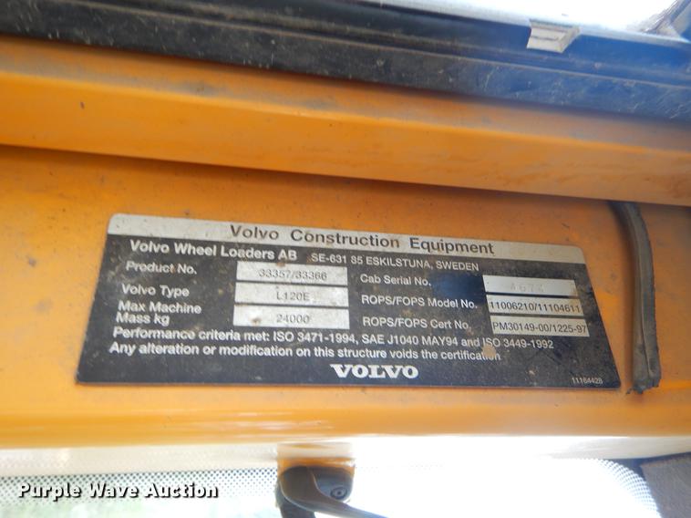 image for item EC9452 2005 Volvo L120E wheel loader