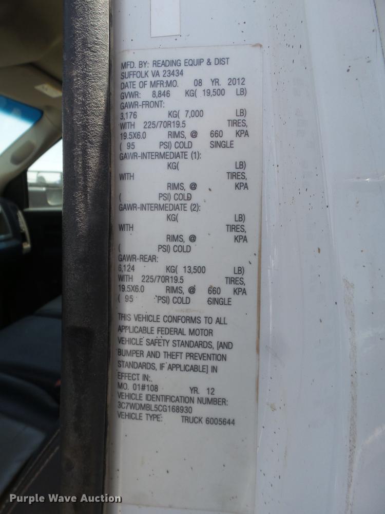 image for item EI9629 2012 Dodge Ram 5500 service truck