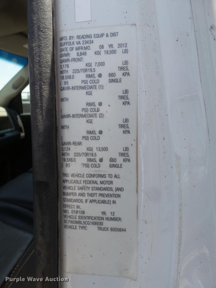 image for item EI9629 2012 Dodge Ram 5500 service truck