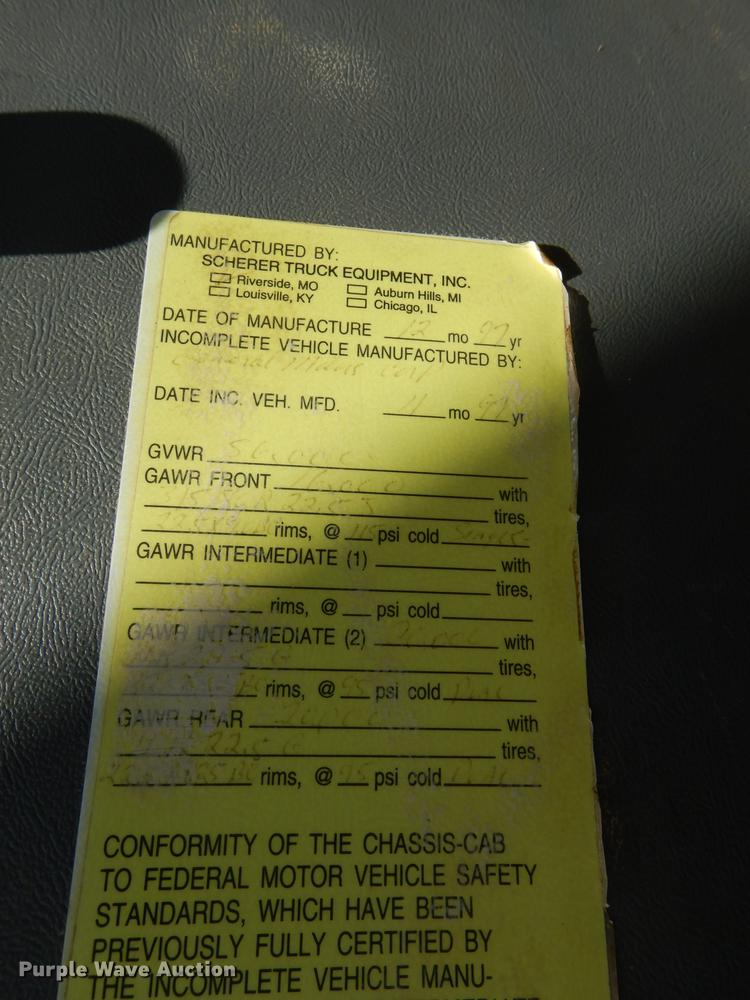 image for item DB8381 1998 Chevrolet C8500 dump truck