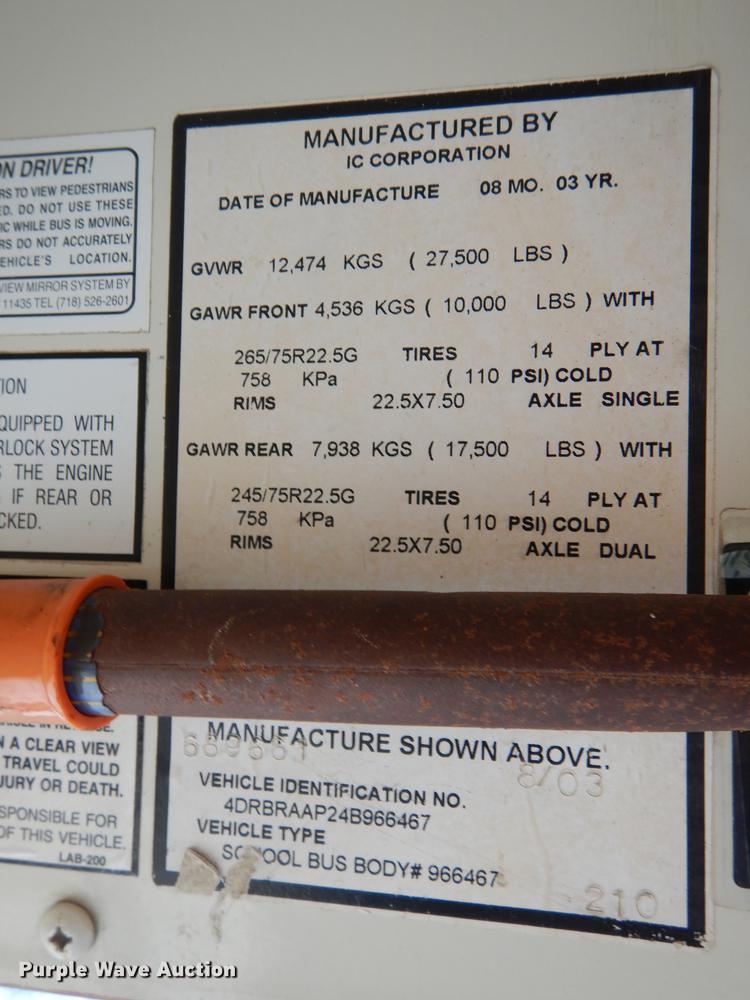 image for item DB8389 2004 International CE300 school bus