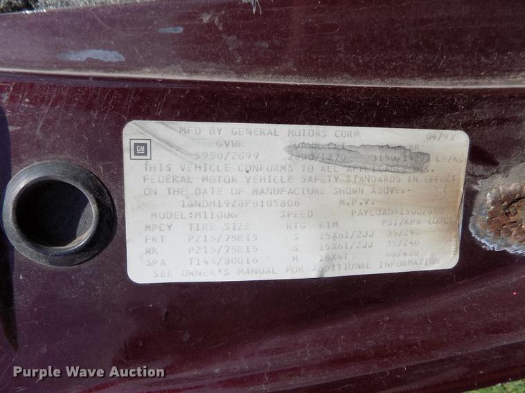 image for item DB9236 1993 Chevrolet Astro van