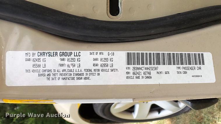 image for item DD7276 2010 Dodge Charger Police