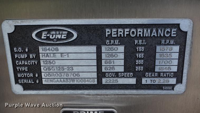 image for item DD7845 1998 Emergency One pumper fire truck