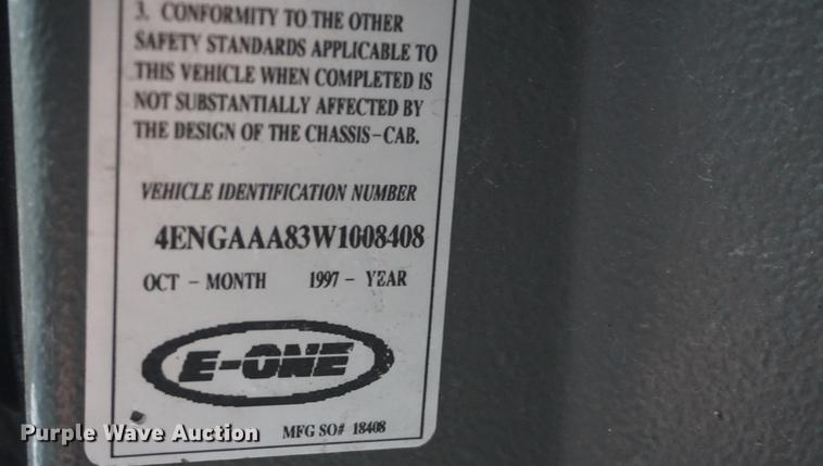 image for item DD7845 1998 Emergency One pumper fire truck