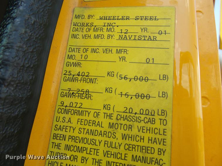 image for item DD8659 2002 International 2554 dump truck