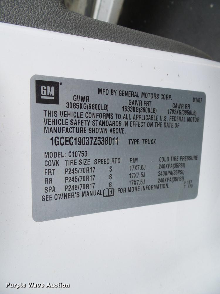 image for item DD8665 2007 Chevrolet Silverado 1500 Ext. Cab pickup truck