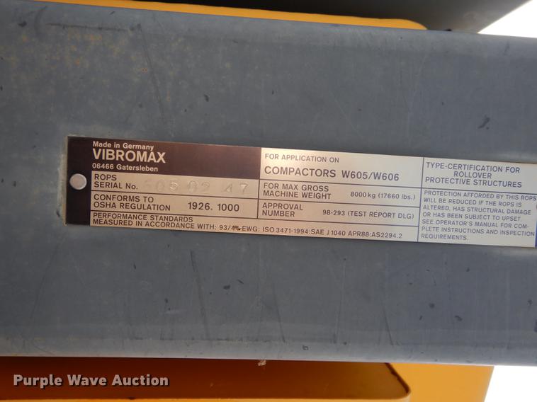 image for item DE1847 2002 Vibromax W605PD padfoot roller