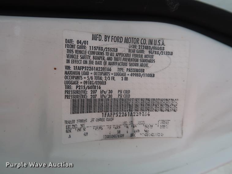 image for item DF2254 2001 Ford Taurus