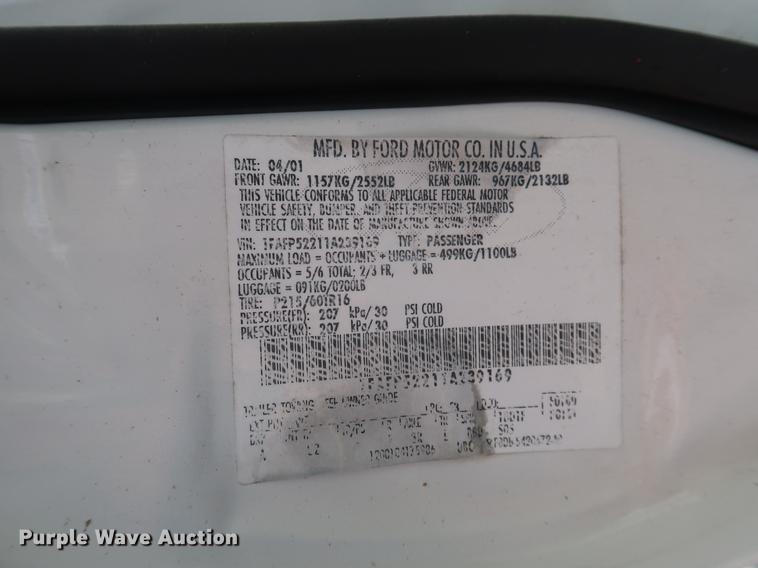 image for item DF2255 2001 Ford Taurus