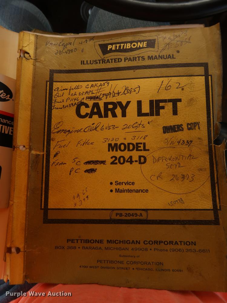 image for item DF2268 1979 Pettibone 204-D carry lift telehandler