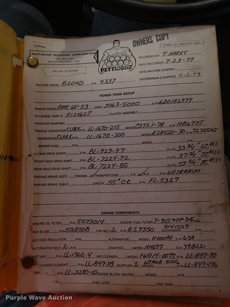 image for item DF2268 1979 Pettibone 204-D carry lift telehandler