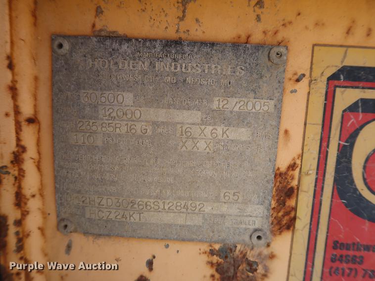 image for item DF2276 2006 CZ Engineering HCZ24KT equipment trailer