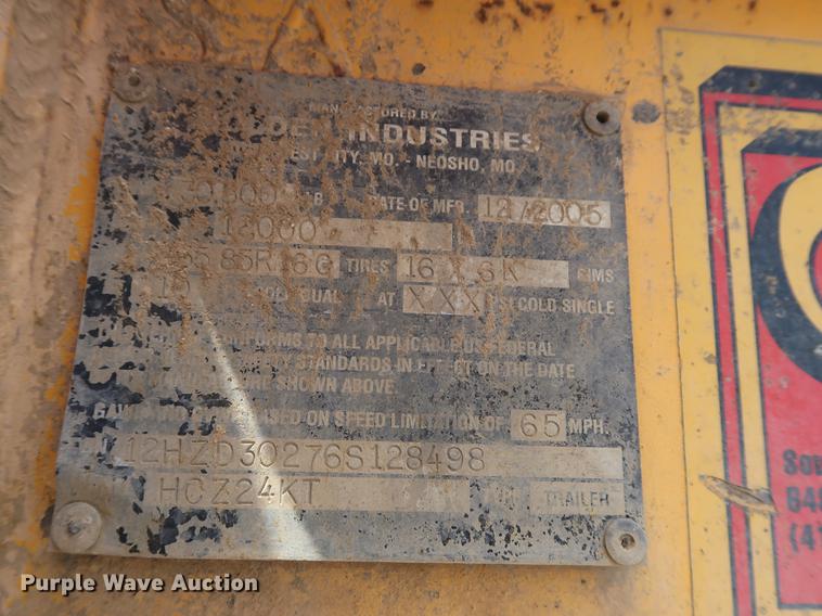 image for item DF2279 2006 CZ Engineering HCZ24KT equipment trailer