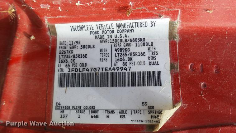 image for item DF3274 1996 Ford F450 Super Duty dump truck