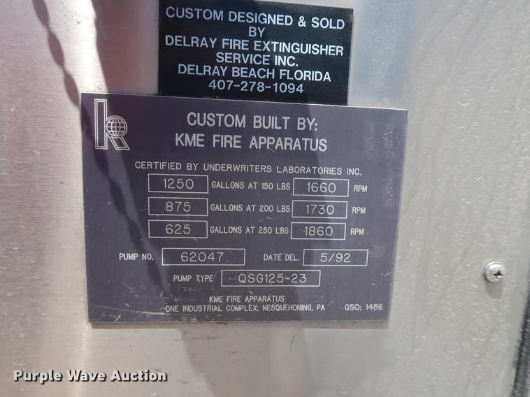 image for item EF9770 1992 International 4900 Crew Cab fire truck