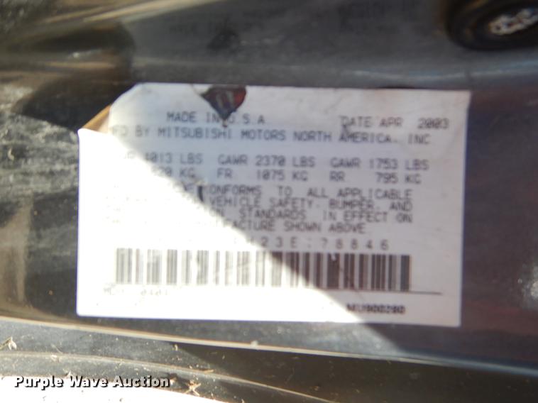 image for item EK9656 2003 Mitsubishi Eclipse