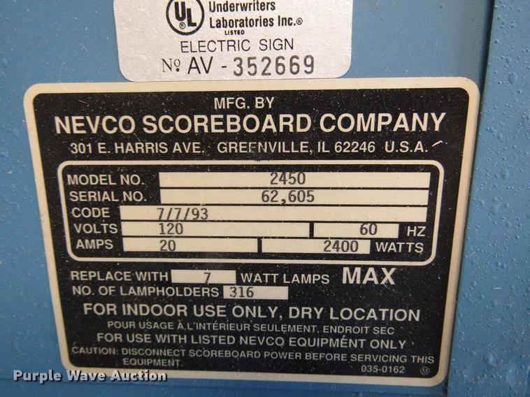image for item EO9018 (2) Nevco 2450 scoreboards