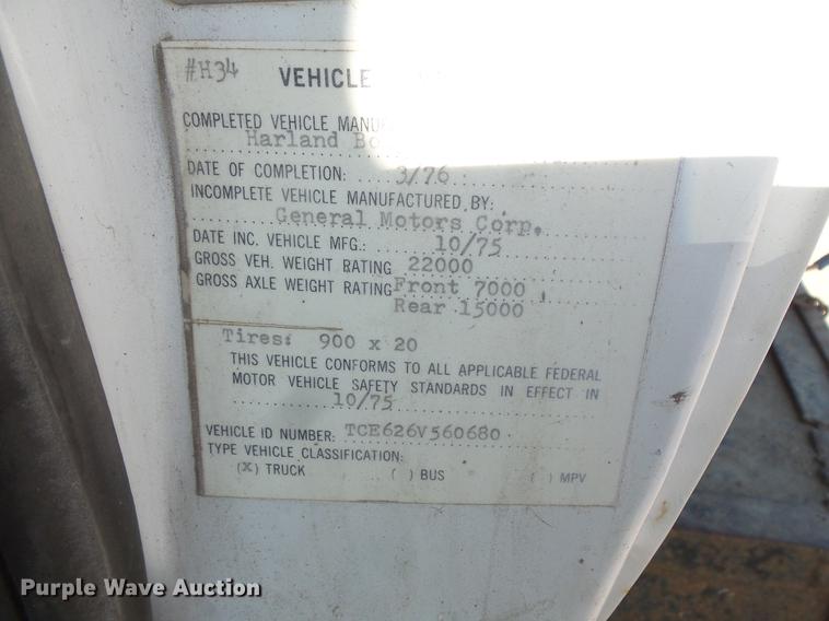 image for item EV9003 1976 GMC 6000 flat dump bed truck