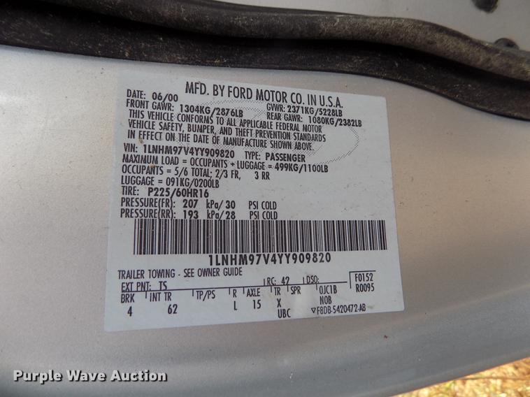 image for item DB9209 2000 Lincoln Continental