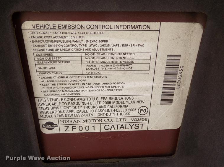 image for item DB9210 2005 Nissan Quest van