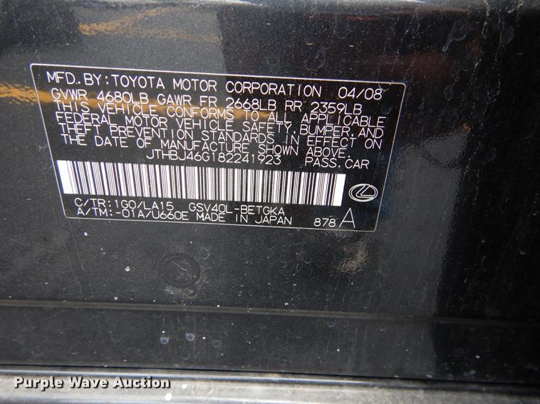 image for item DE1763 2008 Lexus ES 350