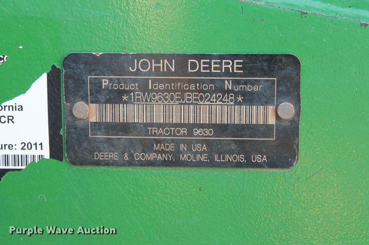image for item DD5251 2011 John Deere 9630 Scraper Special 4WD tractor