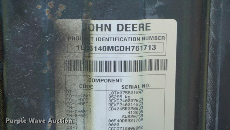 image for item DD7824 2013 John Deere 6140M MFWD tractor