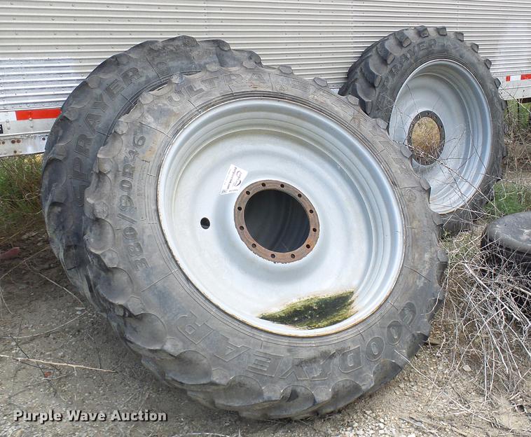 image for item DE5099 (3) Goodyear 380/90R46 tires and wheels