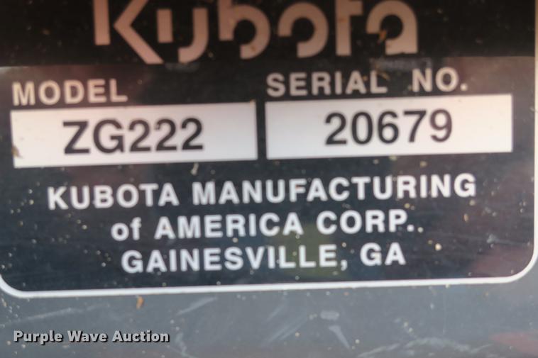 image for item EK9677 Kubota ZG222 ZTR lawn mower