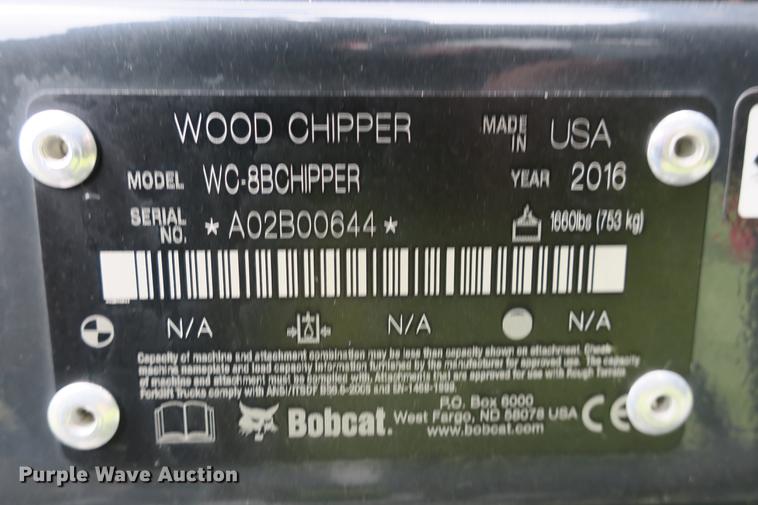 image for item EK9696 Bobcat WC-8BCHIPPER chipper