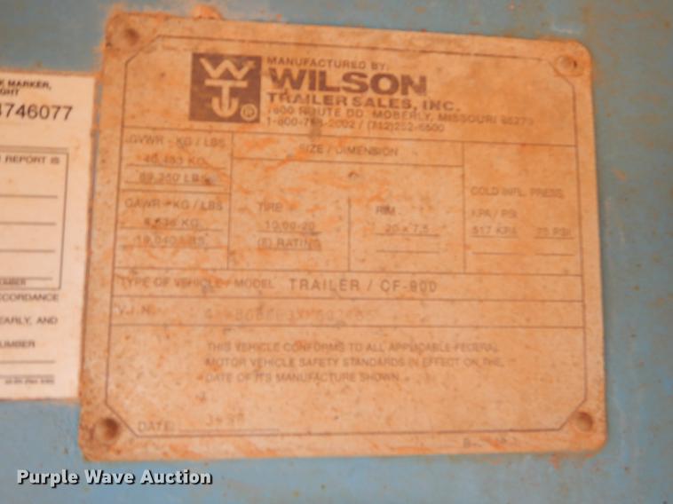 image for item EK9620 1999 Wilson CF-900 flatbed trailer