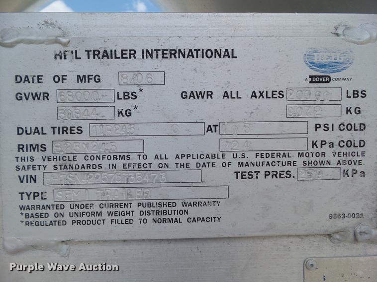 image for item L5676 2007 Heil dry bulk tank trailer