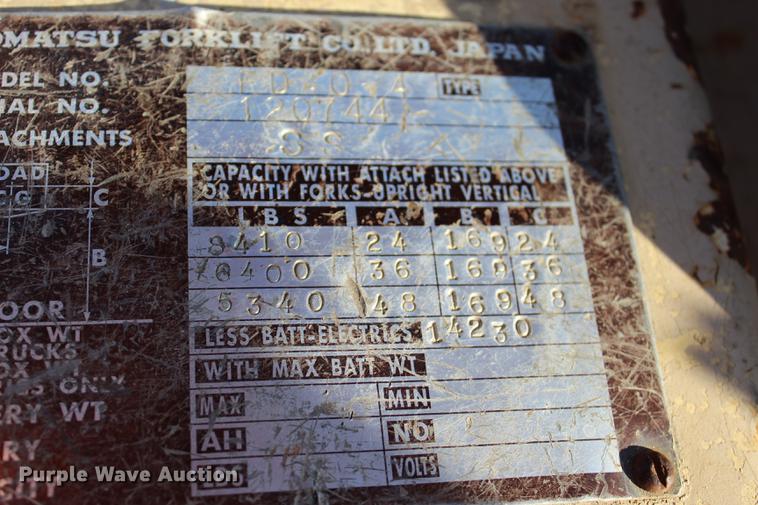 image for item BE9323 Komatsu FD40 forklift