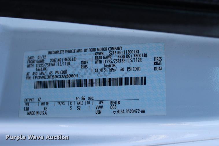 image for item BE9325 2012 Ford E350 Super Duty shuttle bus