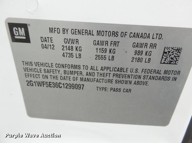 image for item DB7075 2012 Chevrolet Impala