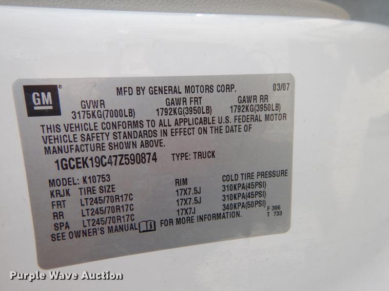 image for item DB8364 2007 Chevrolet Silverado 1500 Ext. Cab pickup truck