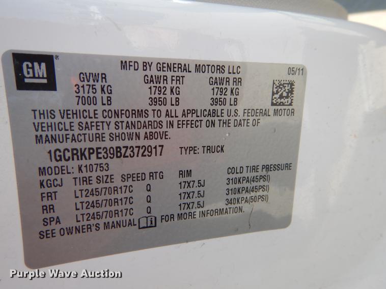 image for item DB8368 2011 Chevrolet Silverado 1500 Ext. Cab pickup truck