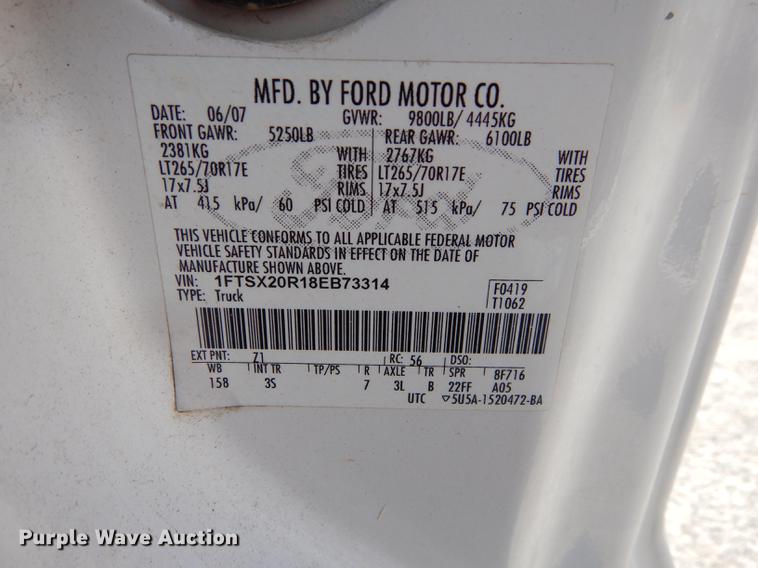 image for item DB8387 2008 Ford F250 Super Duty XL SuperCab pickup truck