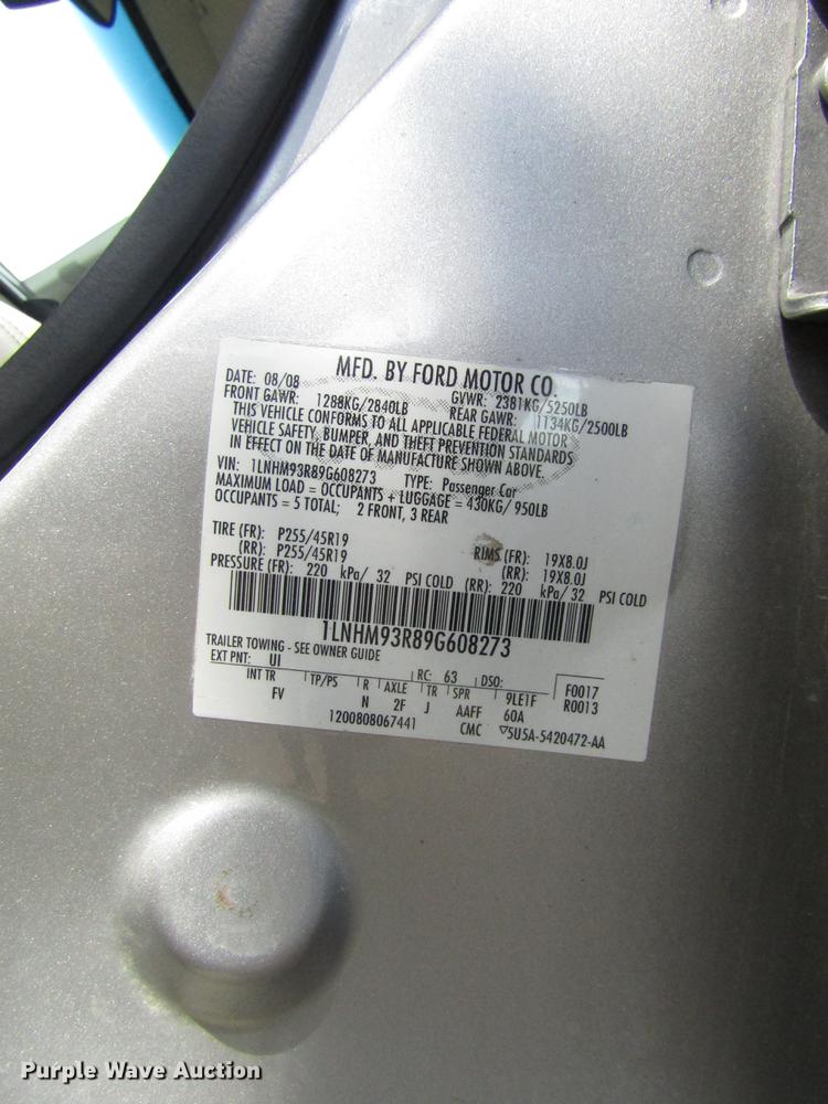 image for item DD8906 2009 Lincoln MKS